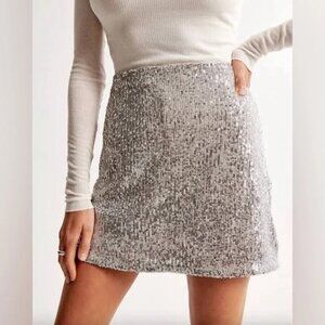 Abercrombie & Fitch Shimmering Silver Mini Skort
